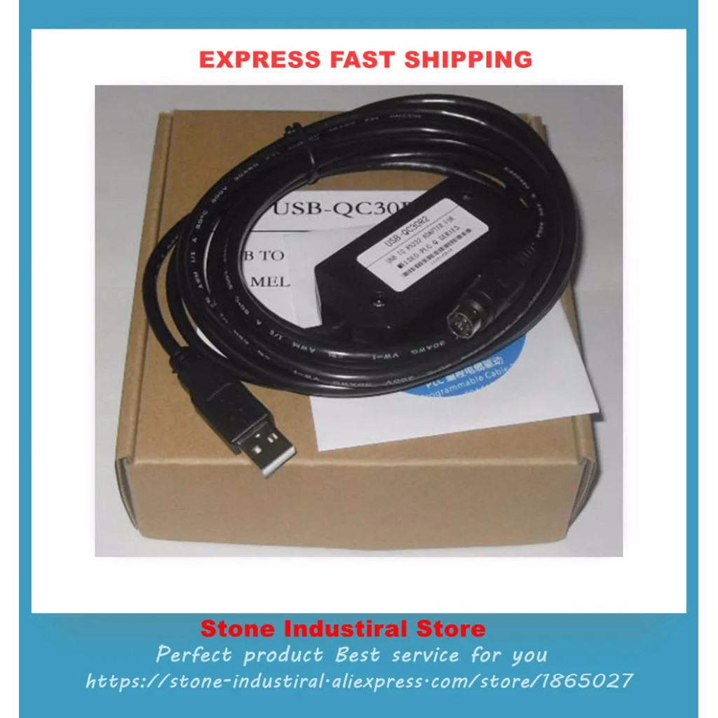 สายเคเบิลโปรแกรม USB-QC30R2 สำหรับ PLC ซีรีส์ Q ใหม่