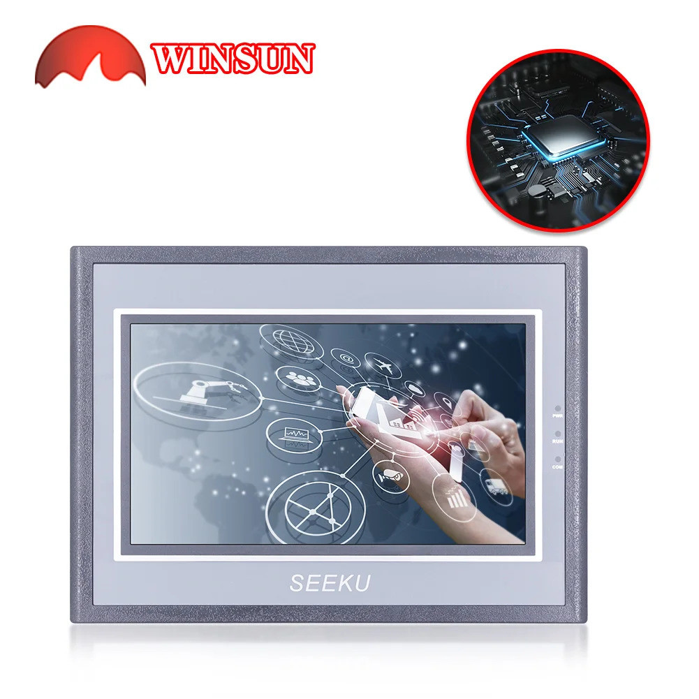 หน้าจอเครื่องจักร WS-070AP HMI หน้าจอสัมผัส WS-070AE อีเธอร์เน็ต 7 นิ้ว 800*480 px จอแสดงผล LED 232/