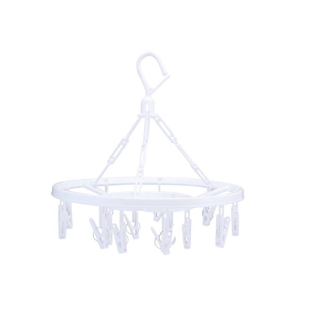INDEX LIVING MALL ที่ตากผ้าแบบกลม + ไม้หนีบ 15 ตัว รุ่น แครปบี้ - สีขาว