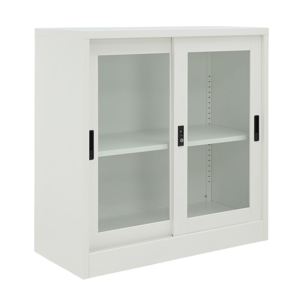 Furinbox ตู้เหล็กบานเลื่อน รุ่นโซลิด ความสูง 90 ซม. - มี 2 สีให้เลือก