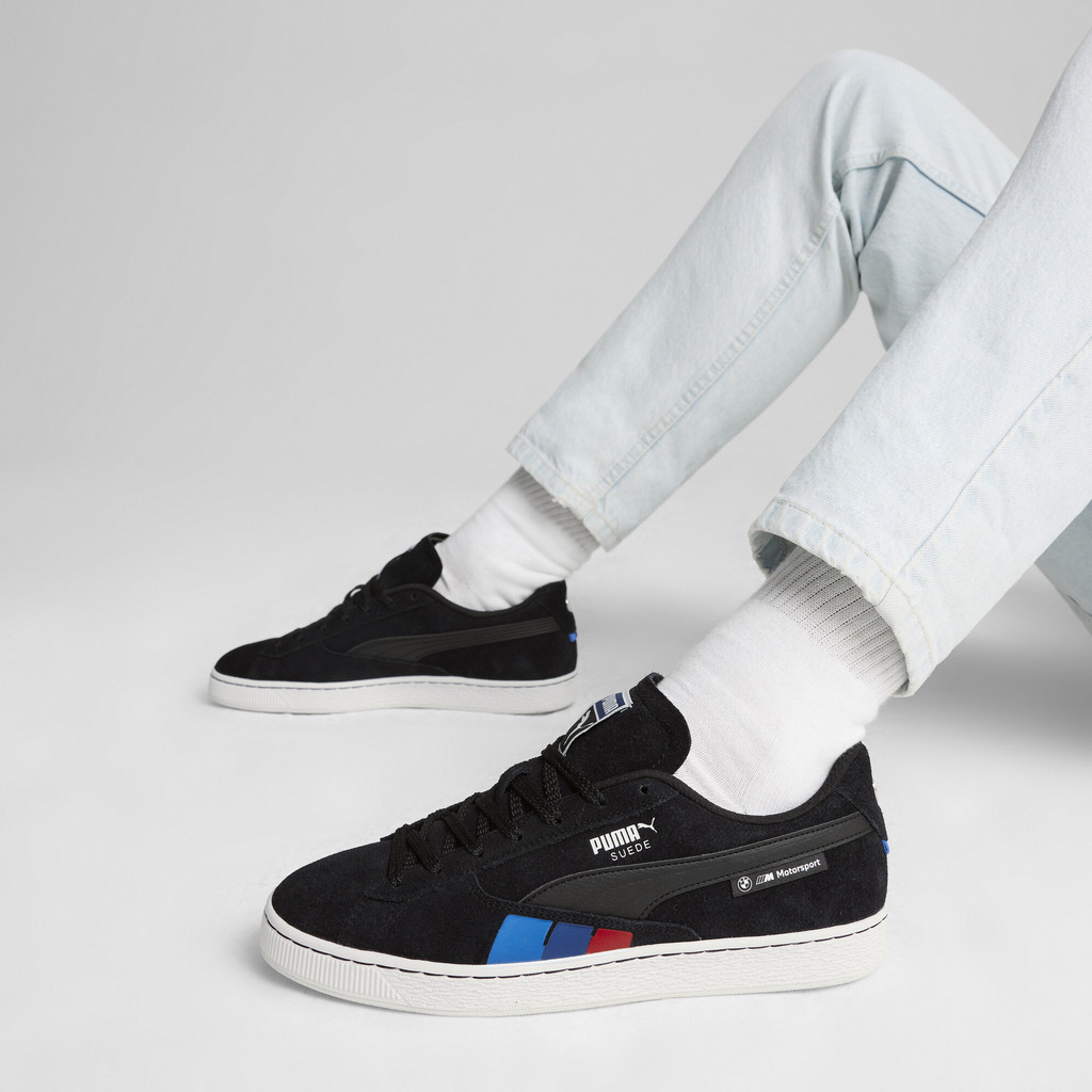 PUMA AUTO - รองเท้าผ้าใบยูนิเซ็กซ์ BMW M Motorsport Suede สีดำ  30834501