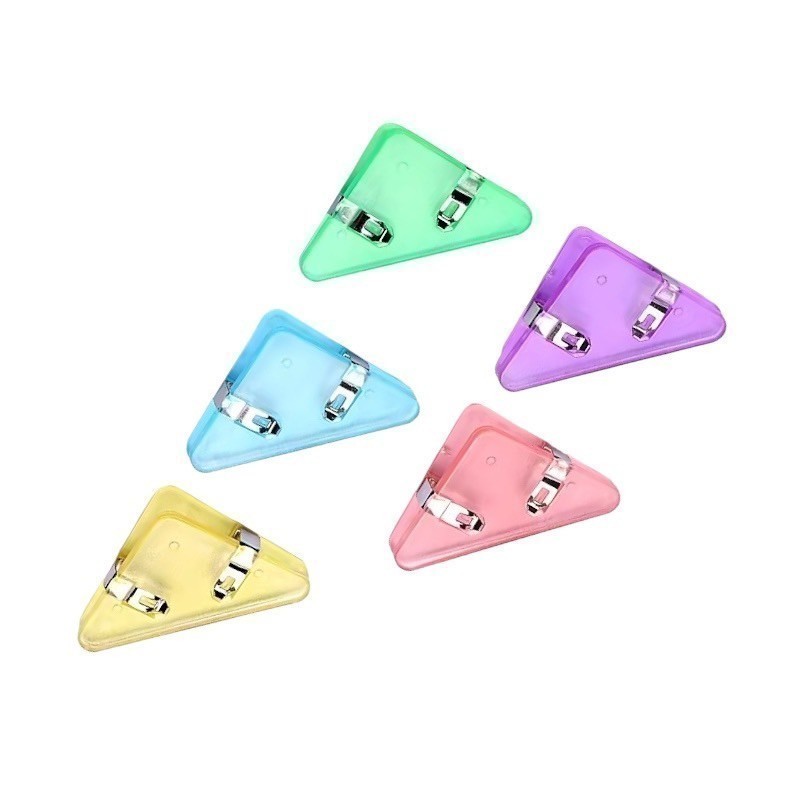 คลิปหนีบกระดาษ สีพาสเทล คลิปมุม ที่หนีบกระดาษ คละสี - 4