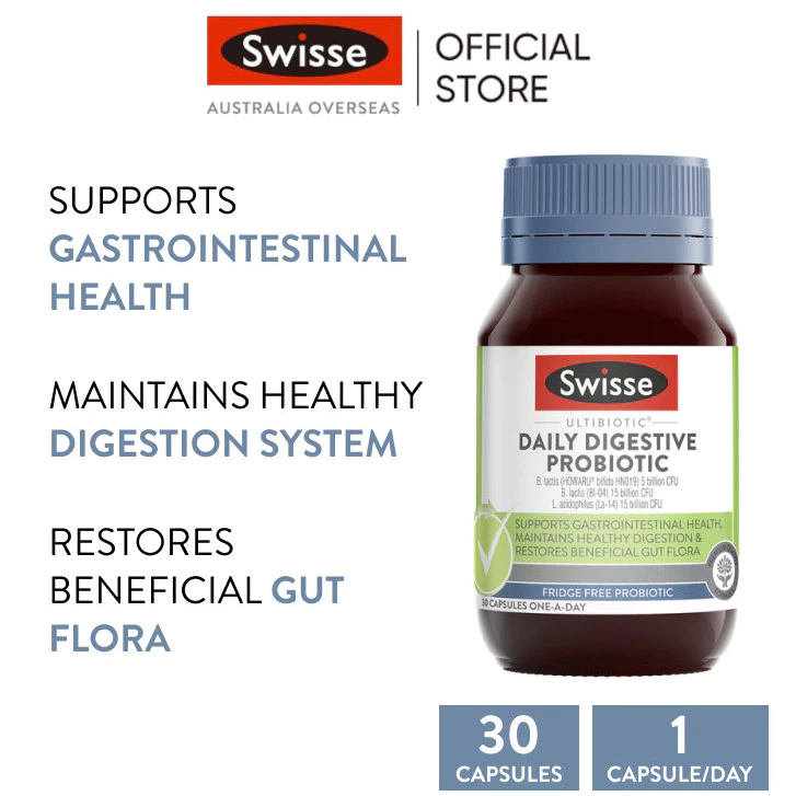 Swisse Ultibiotic Daily Digestive Probiotic อัลติไบโอติกส์ เดลี่ ไดเจสทีฟ โพรไบโอติกส์ 30 แคปซูล (EXP:01 2028) thumbnail 8