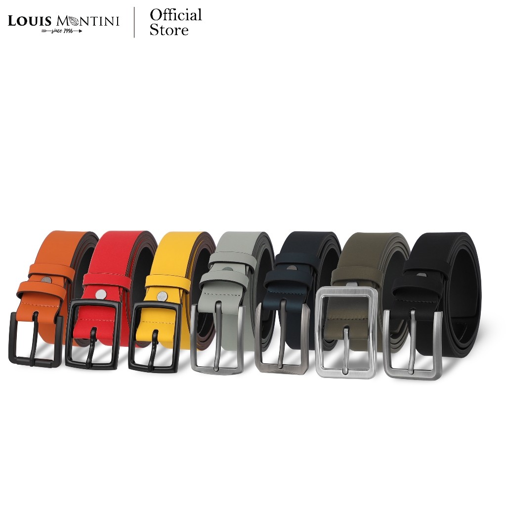 Louis Montini (The Helix) เข็มขัดผู้ชาย Men's Belt เข็มขัด PU แฟชั่น MPU13