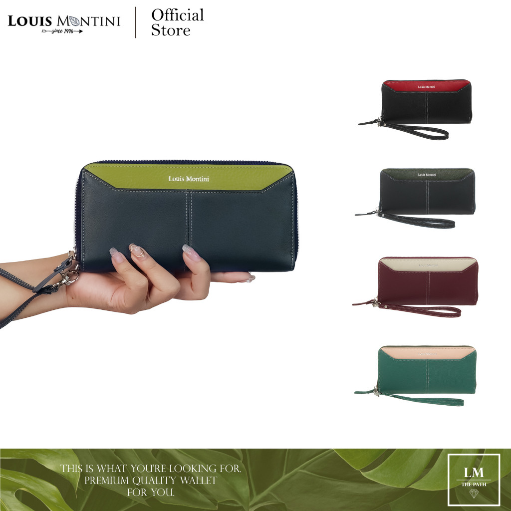 Louis Montini (Glamorous sky) กระเป๋าสตางค์ผู้หญิง หนังวัวแท้ หนังนิ่ม Women Wallet Clutch WL42