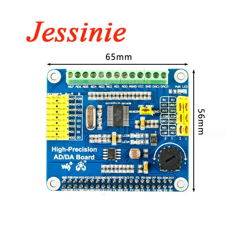 Raspberry Pi ความแม่นยำสูง Ad/da Digital Analog Module บอร์ดขยายการพัฒนา Pi 3B /4B ออนบอร์ด DAC8532 