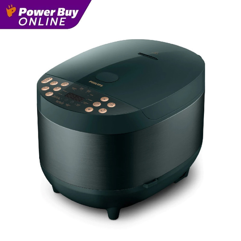 PHILIPS หม้อหุงข้าว (860 วัตต์, 1.8 ลิตร, สีดาร์คฟอเรสต์) รุ่น HD4518/62