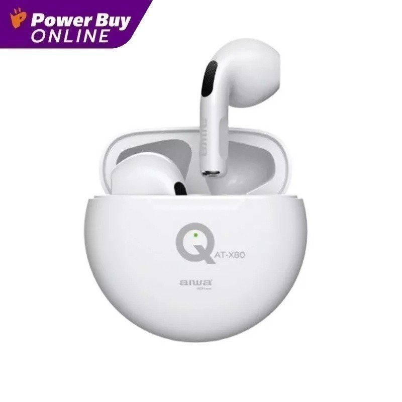 Aiwa หูฟังไร้สาย บลูทูธ AT-X80Q Truly Wireless (สีขาว)
