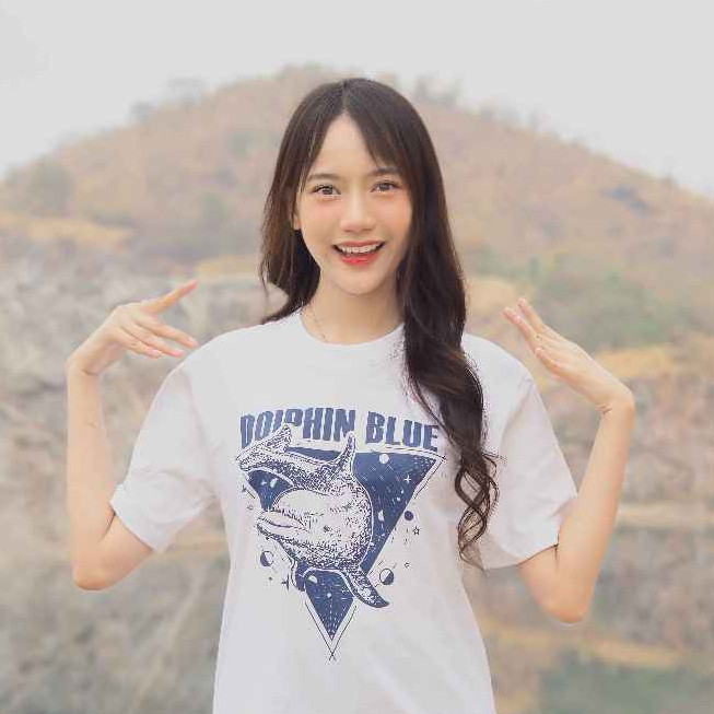 (พร้อมส่ง) เสื้อยืด DOLPHIN BLUE - ผ้า Cotton100%