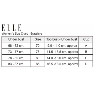 ELLE เสื้อชั้นในLB6735แบรนด์ดัง ของแท้ ไร้โครง ทรงสามเหลี่ยม ฟองน้ำบาง Padded Bra ลูกไม้เนื้อนุ่ม ลายกราฟฟิค
