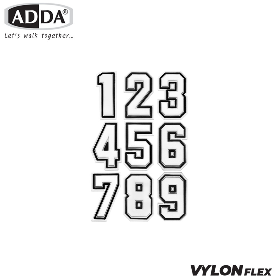 ADDA ตัวติดรองเท้า ตัวเลข 1-9  รุ่น JB001-9 (สีขาว)