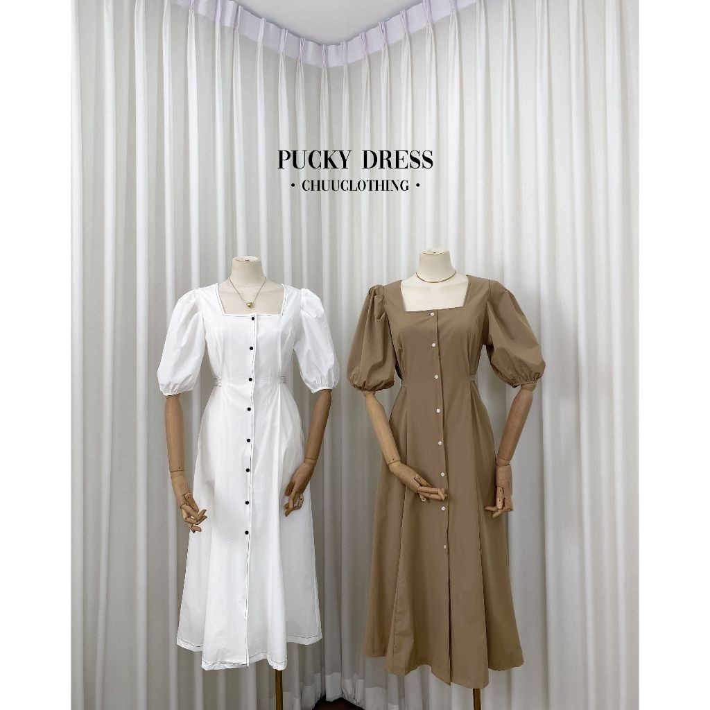 Chuuclothing Pucky dress [ชุดเดรสผูกเอว พร้อมส่ง]