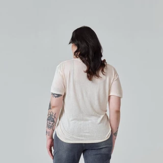 Chewa Chilling Tee - เสื้อคอยู ผ้าลินินสลาฟ อก 36 - U5M