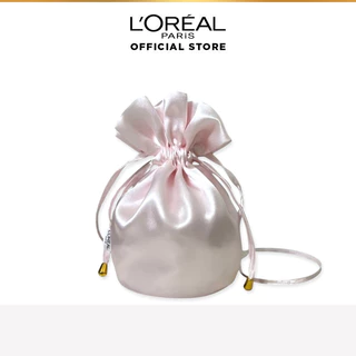 สินค้าสมนาคุณ - กระเป๋าถือทรงขนมจีบพร้อมเชือกรูด ผ้าซาติน ใช้สำหรับใส่สิ่งของ