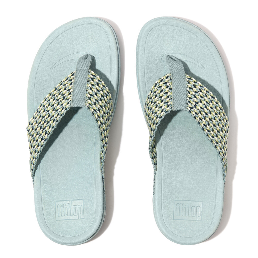FITFLOP SURFA MULTI-TONE WEBBING รองเท้าแตะแบบหูหนีบผู้หญิง รุ่น HH2-B70 สี MINT BLUE MULTI