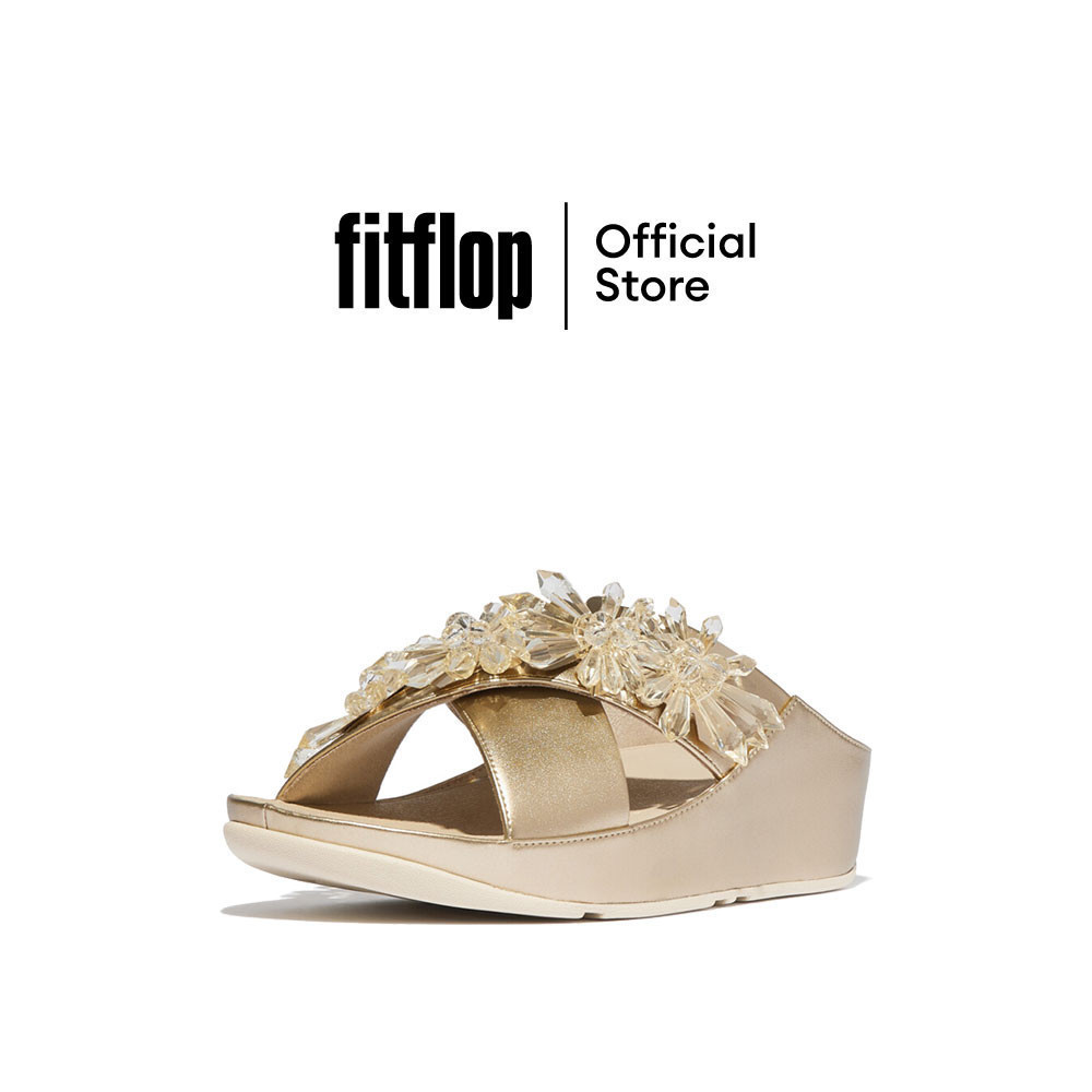 FITFLOP RUMBA STARBURST METALLIC CROSS รองเท้าแตะผู้หญิง รุ่น IH1-675 สี GOLD