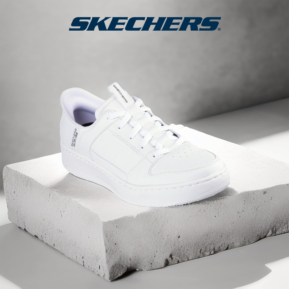 Skechers สเก็ตเชอร์ส รองเท้าผู้ชาย Men Slip-ins Court Classics Sport Court 92 Distown Shoes - 232445-WHT