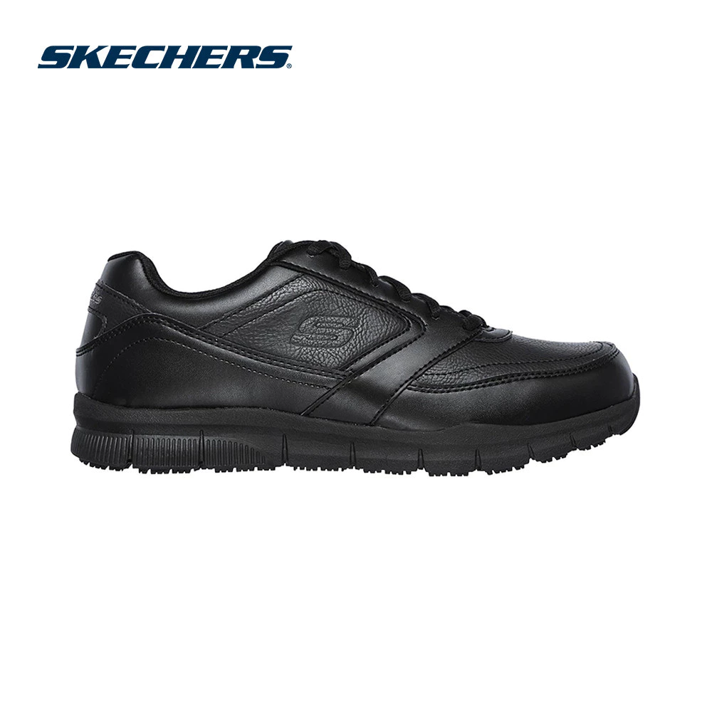 Skechers สเก็ตเชอร์ส รองเท้าทำงานผู้ชาย Men Work Nampa Slip Resistant Work Shoes - 77156-BLK Memory Foam