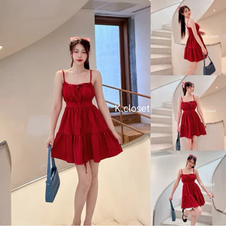 เดรสสาวอวบใส่ได้ อกถึง42 เดรสสายเดี่ยวสายผูกปรับได้ตามตัว เดรสทะเล