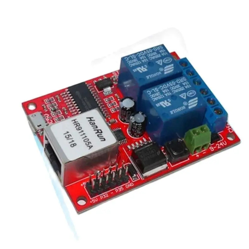 2-Way Relay Network Ethernet Switch Delay Relay TCPUDP Module Controller สามารถขยายได้ถึง8