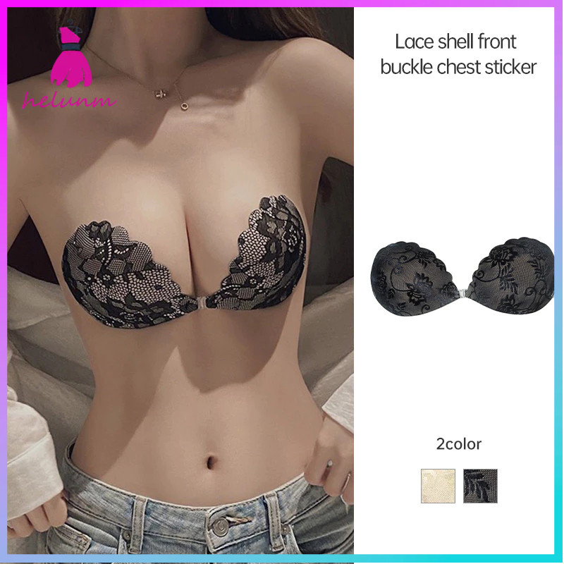 🔥【เตรียมส่ง】🔥Anti-SLIP ที่มองไม่เห็นหน้าอก ผู้หญิง Push-up Seamless Chest Patch Lace Shell Chest Paste H