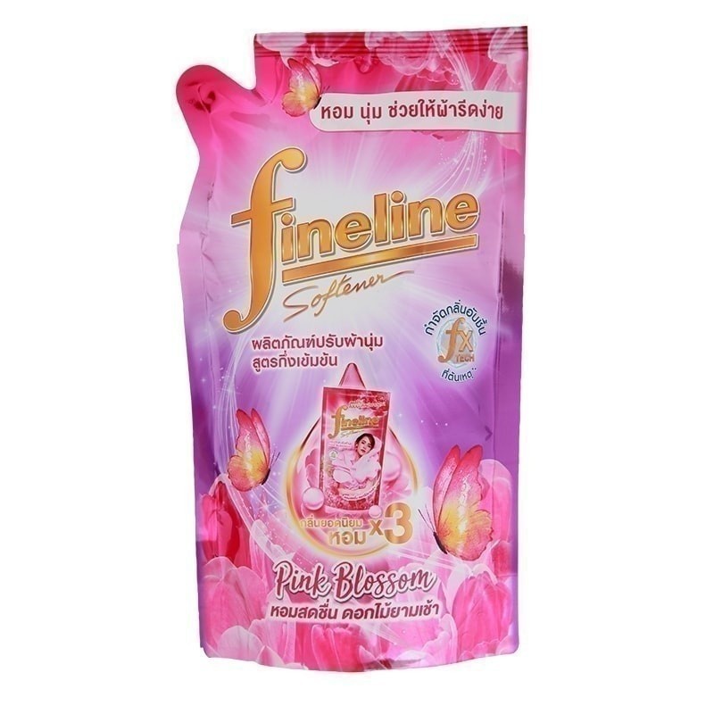 FINELINE ไฟน์ไลน์ผลิตภัณฑ์ปรับผ้านุ่มสูตรเข้มข้นกลิ่นพิ้งค์บลอสซั่มสีชมพู 450มล. [8851989034423]