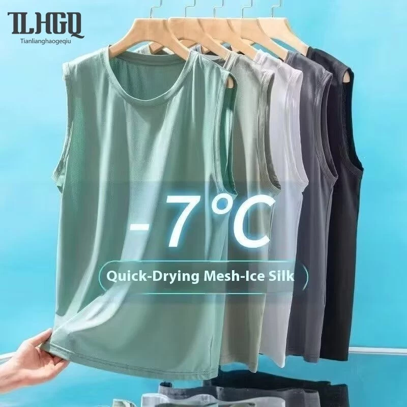 TLHGQ ฤดูร้อนเสื้อกั๊กแห้งเร็วดูดซับเหงื่อกีฬาเสื้อกั๊กแขนกุดบาง