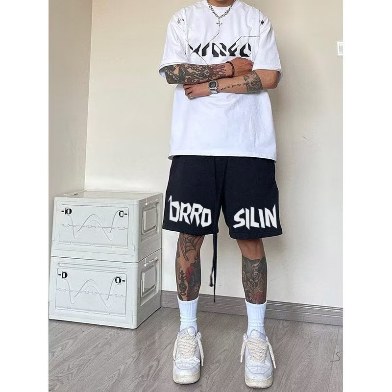 TLHGQ กางเกงขาสั้นลําลอง ทรงหลวม สไตล์มินิมอล แฟชั่นสําหรับผู้ชาย