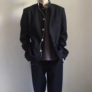 SEACHENIC Zhongshan เสื้อแจ็กเก็ตสูท คอปกตั้ง สไตล์ญี่ปุ่น