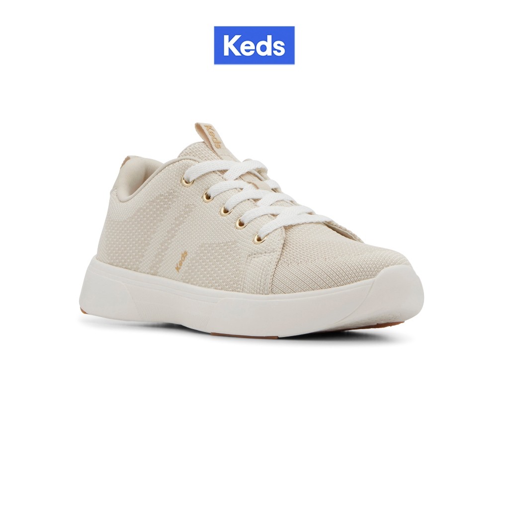 KEDS รองเท้าผ้าใบแบบผูกเชือก รุ่น BLISSWALK LACE ENG KNIT สีโอ๊ตมีล ( KW-BLISLC-5-280 )