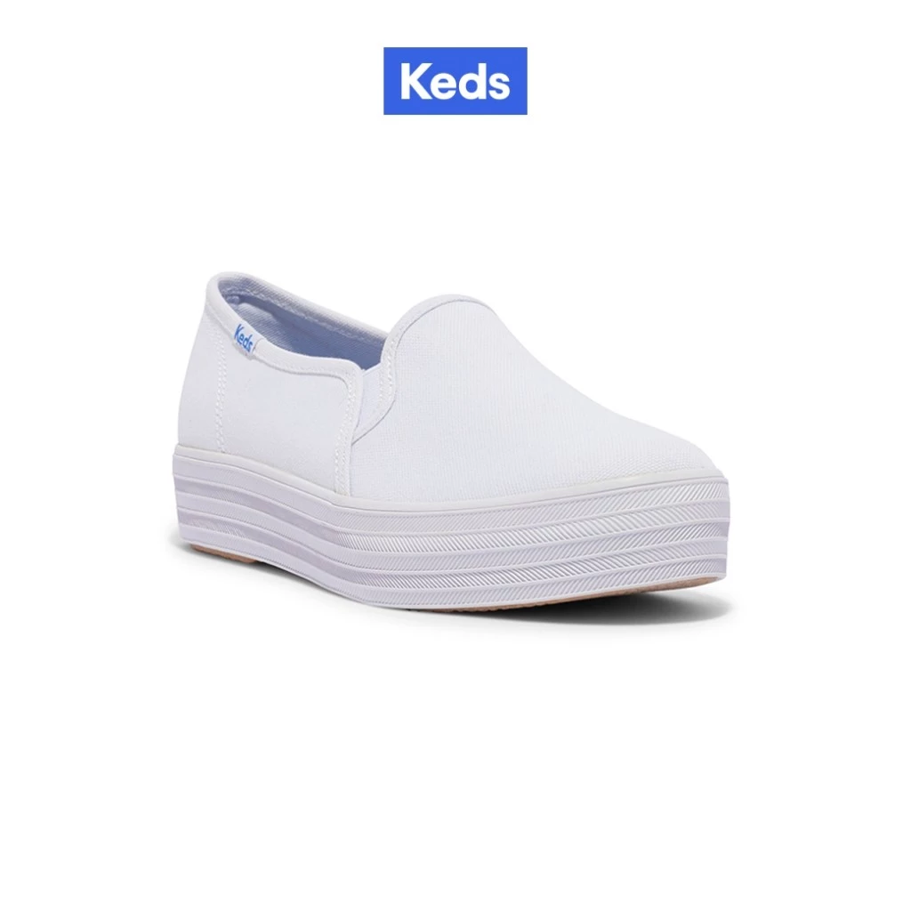 KEDS รองเท้าผ้าใบ มีส้น รุ่น TRIPLE DECKER CANVAS สีขาว ( WF67006 )