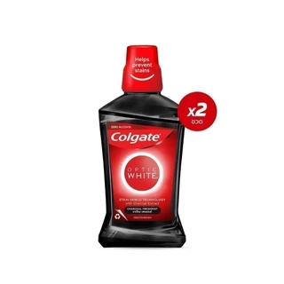 น้ำยาบ้วนปาก คอลเกต อ๊อพติค ไวท์ ชาร์โคล เฟรชมินท์ 500มล.Colgate Optic White Charcoal Freshmint Mouthwash 500ml