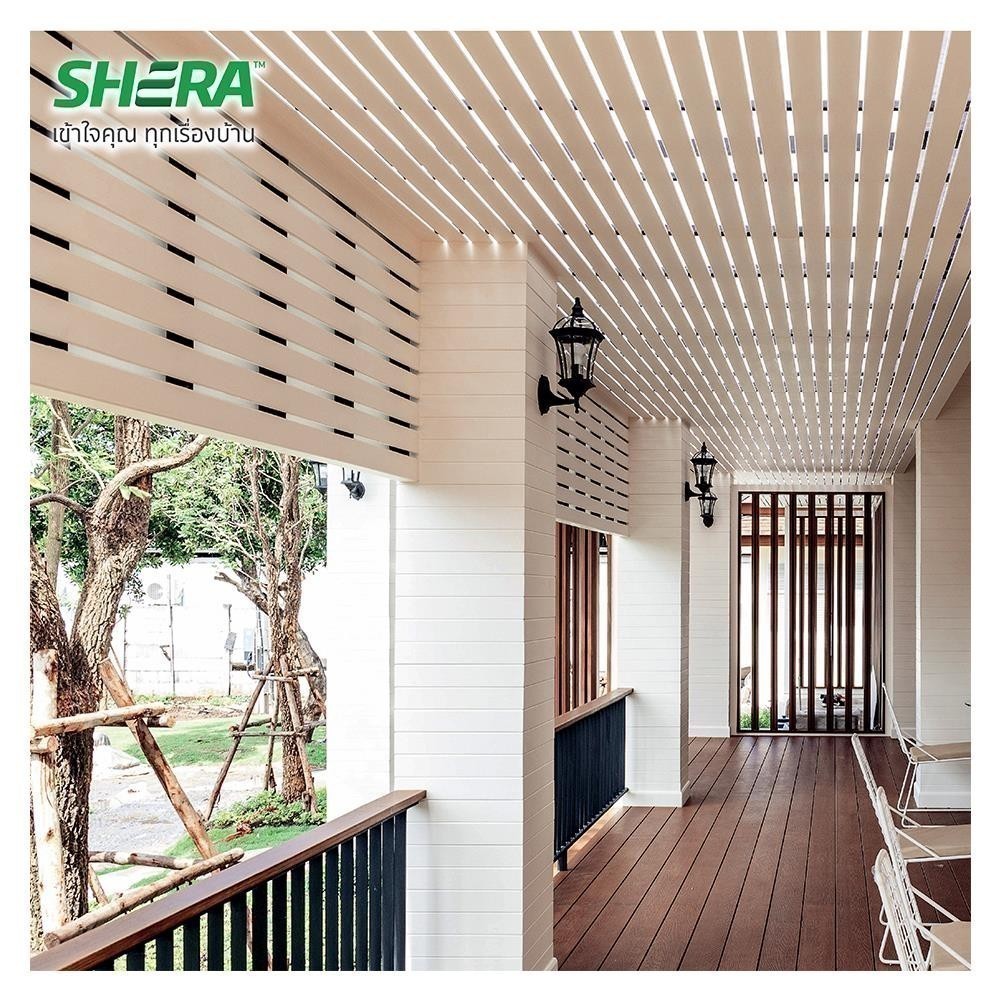 SHERA ไม้ระแนง ขอบวี ลายเสี้ยนตรง 0.8x7.5x300 ซม. สีธรรมชาติ จัดส่งโดย HomePro - รูปที่ 2