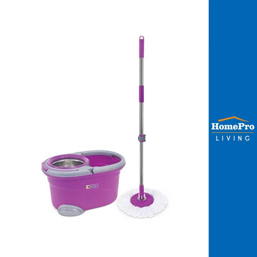 BE WISH ชุดอุปกรณ์ถังปั่นพร้อมไม้ม็อบ PINK DAILY 2 สีชมพู จัดส่งโดย HomePro