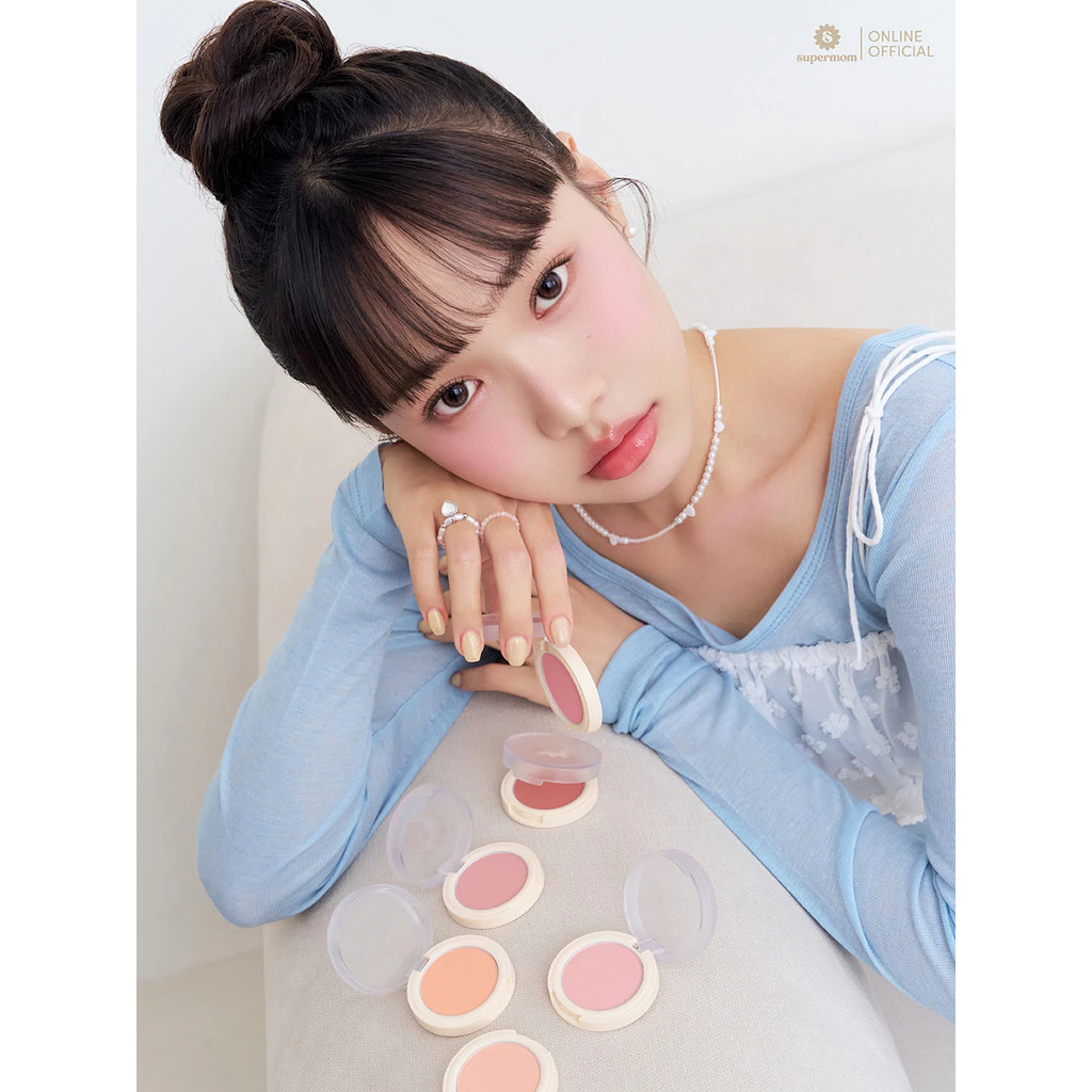 SUPERMOM l Fluffy face blusher บลัชออน ปัดแก้ม ตลับเดี่ยว VEGAN ขนาด 4.5 g