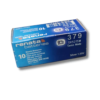 ถ่านกระดุม renata(รีนาต้า) 379 SR521SW 1.55V Swiss Made ของแท้​ แบ่งขายจำนวน 1ก้อน