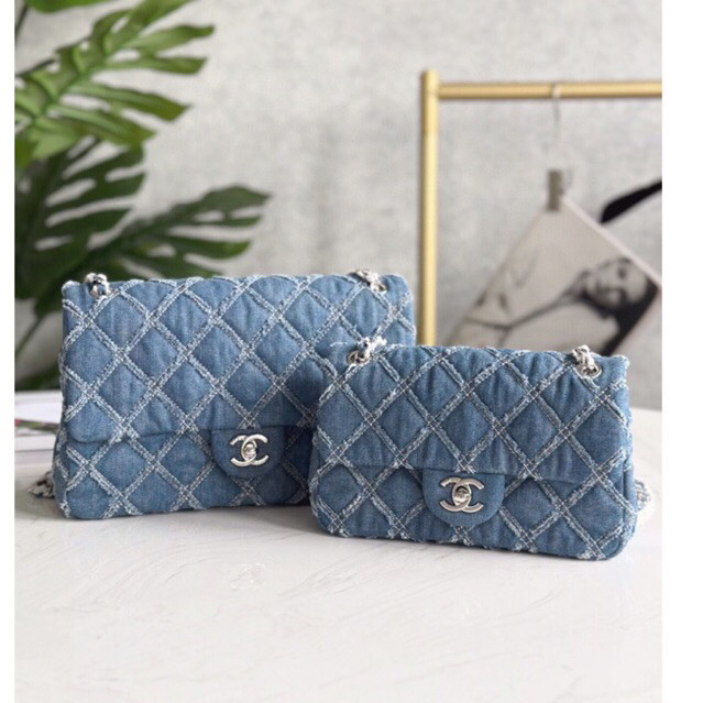 Pre order ราคา10400/10900 Chanel ชาแนล Classic Flap Bag Denim กระเป๋าสะพายข้าง