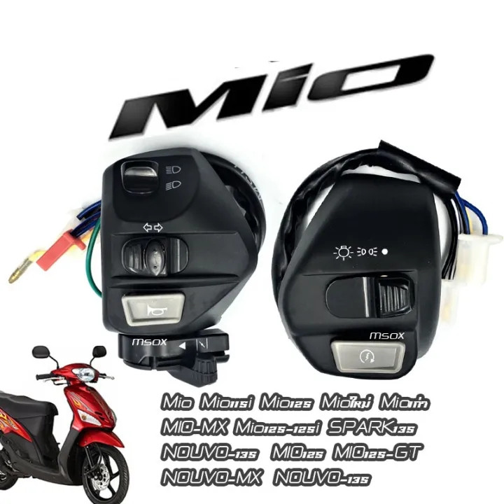 สวิทช์แฮนด์ Mio Nouvo Mio เก่า Mioตาโต Mioสองตา Mio125 Mio125i Spark135 Nouvo Nouvo-mx Nouvo135 สีดำ ซ้าย+ขวา สวิทซ์แฮนด
