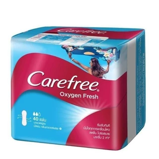 แคร์ฟรี แผ่นอนามัย ออกซิเจน เรคกูล่า 40 ชิ้น x 4 Carefree Panty Liner Oxygen Fresh Regular 40 pcs. X 4