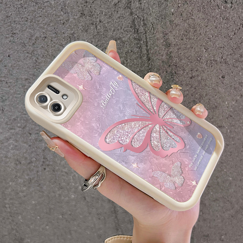 เคสสำหรับ OPPO A16K OPPO A16E เคสโทรศัพท์ทนต่อการขีดข่วนและกันกระแทกซิลิโคนอ่อนดีไซน์สวยผีเสื้อเป็นประกาย
