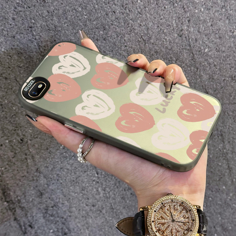 เคสสำหรับ Realme C2 C2s OPPO A1K เคสซิลิโคนออกแบบรูปหัวใจโปร่งใสป้องกันโทรศัพท์ตก