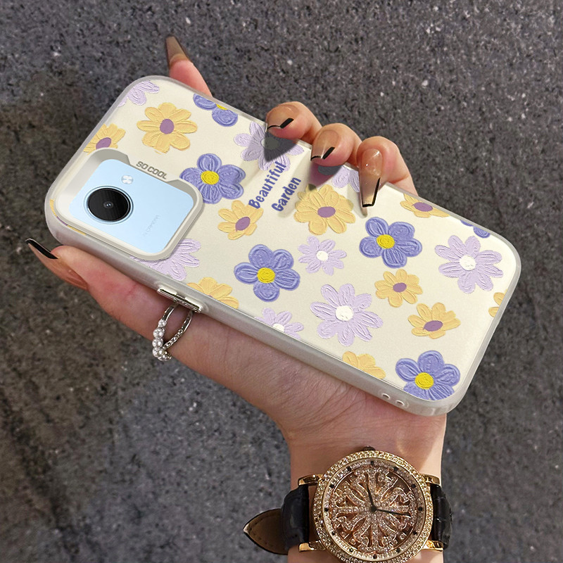 เคสสำหรับ Realme C30 C30s Narzo 50i Prime เคสโทรศัพท์โปร่งใสดอกไม้