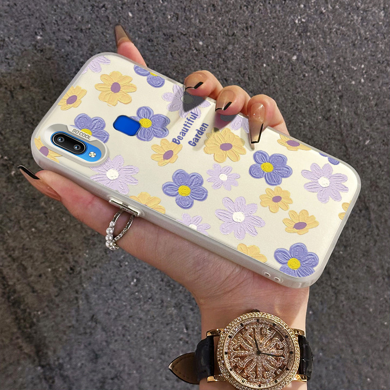 เคสสำหรับ VIVO Y91 Y91i Y93 Y95 Y91s Y90 Y1s เคสโทรศัพท์โปร่งใสดอกไม้