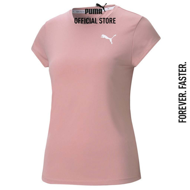 PUMA BASICS - เสื้อยืดผู้หญิง Active สีชมพู - 58685780