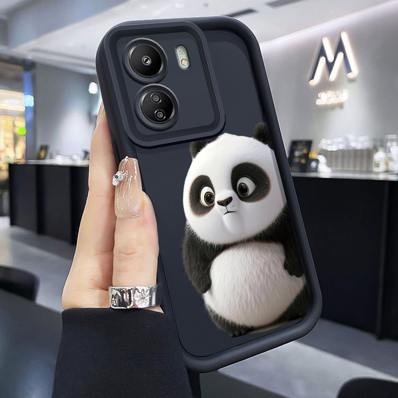 เคสสำหรับ Xiaomi Redmi 13C POCO C65 เคสรูปแพนด้าน่ารักเคสซิลิโคนซิลิโคนโทรศัพท์เคสป้องกันการกระแทก