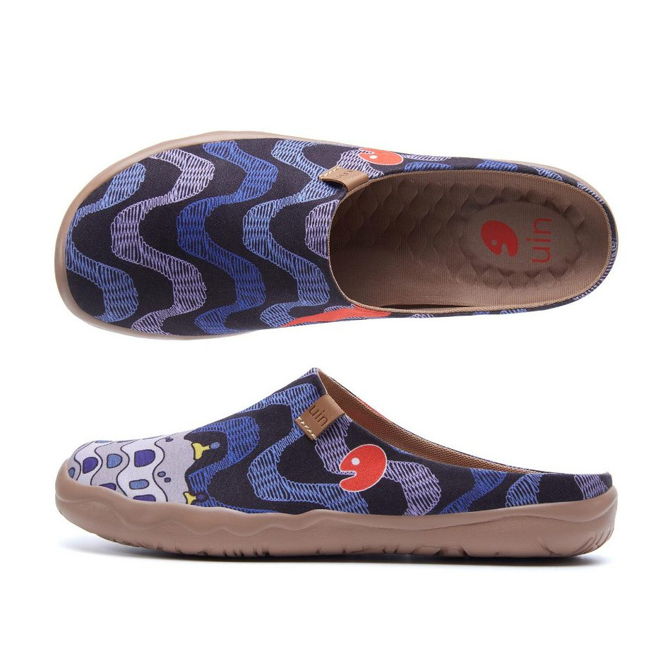 UIN Malaga รองเท้าผ้าใบผู้ชาย slip-on รองเท้าผู้ชาย Lefur สันทนาการ สะดวกสบาย รองเท้าท่องเที่ยวสี