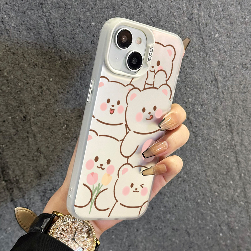 เคสสำหรับ OPPO A5 2020 A9 2020 A11 เคสโทรศัพท์หมีน้อยน่ารักเปลือกแข็งป้องกันการตกที่ซิลิโคนใส - รูปที่ 4