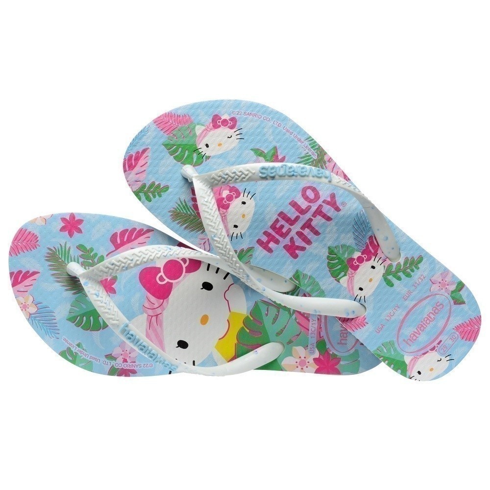 HAVAIANAS รองเท้าแตะผู้หญิง Slim Hello Kitty Flip Flop WHITE/BLUE 41457480093F_S3WTBL