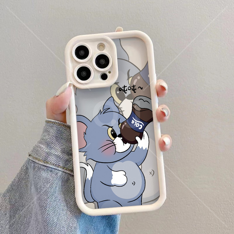 เคส Huawei P30 P30 Pro P40 P40 Pro P40 Lite P50 P50 Pro P60 P20 P20 Pro Nova 3 Nova 7 SE Mate 20 Mate 20 Pro P20 Plus P60 Pro P50E P40 Plus การ์ตูนแมวทอมดื่มโค้กกรณีโทรศัพท์