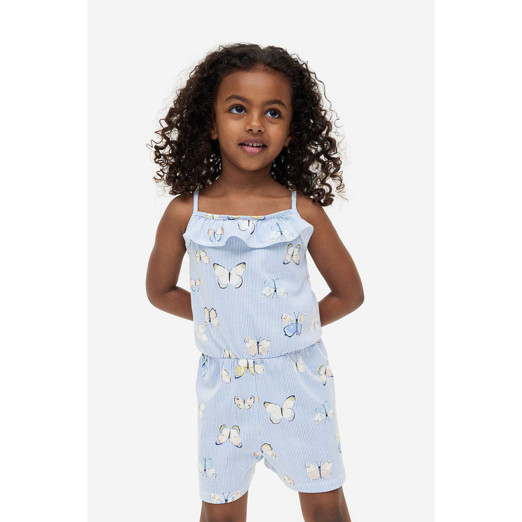 H&M Girl Frill-trimmed patterned jumpsuit 1182120_1